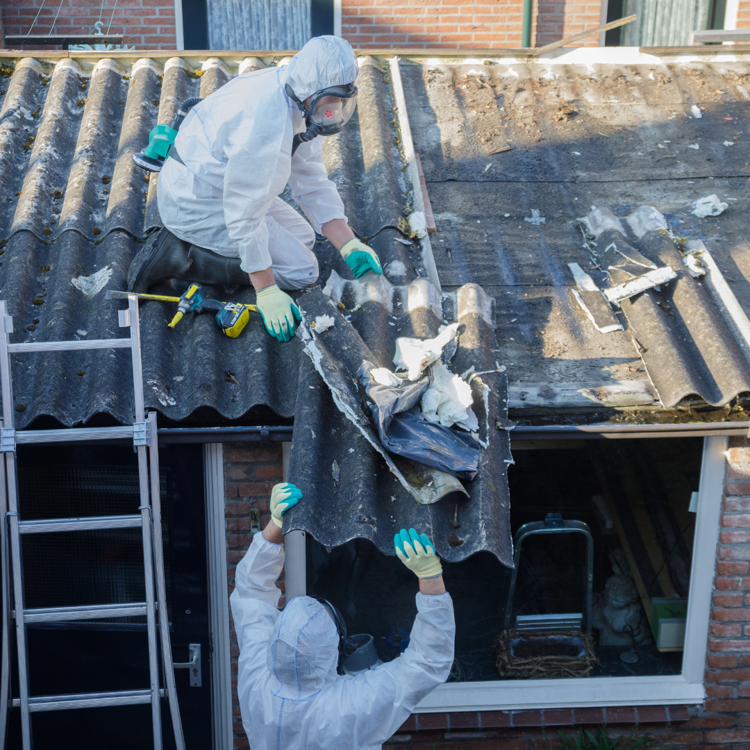 Asbestos disposal on a construction site